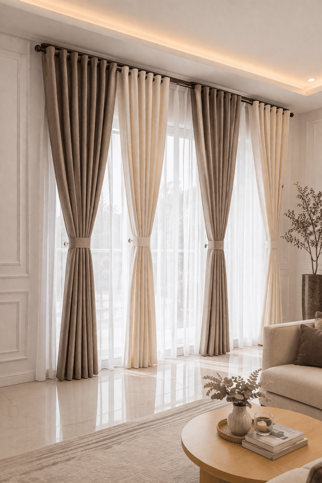 gorden modern ruang keluarga di serpong