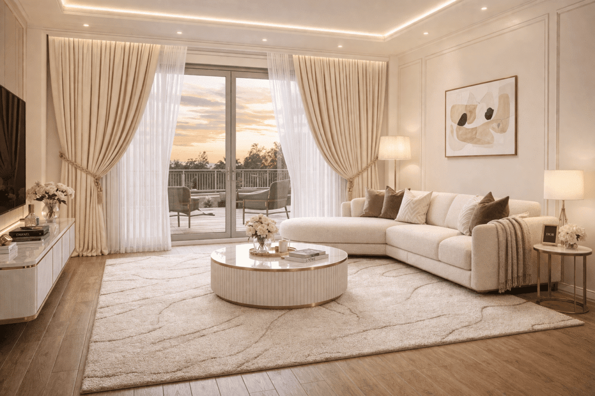 gorden ruang tv di jakarta pusat