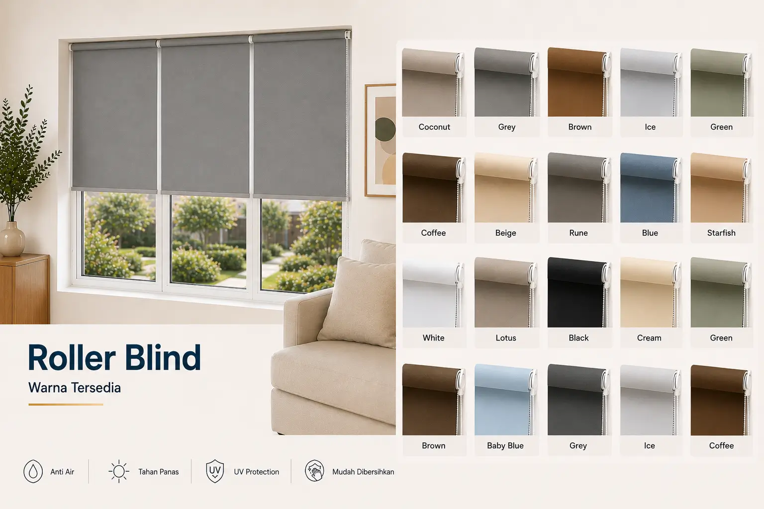jual roller blind custom minimalis di bintaro