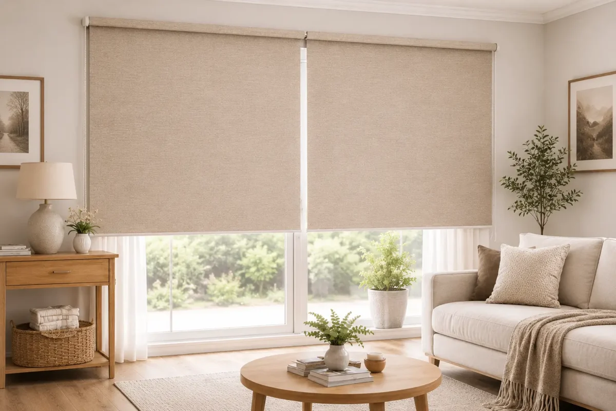 roller blind ruang santai di tigaraksa