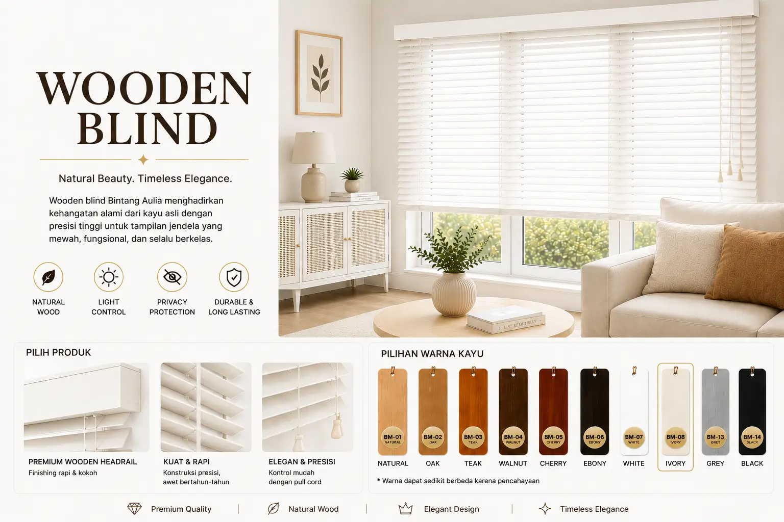 jual wooden blind di pamulang