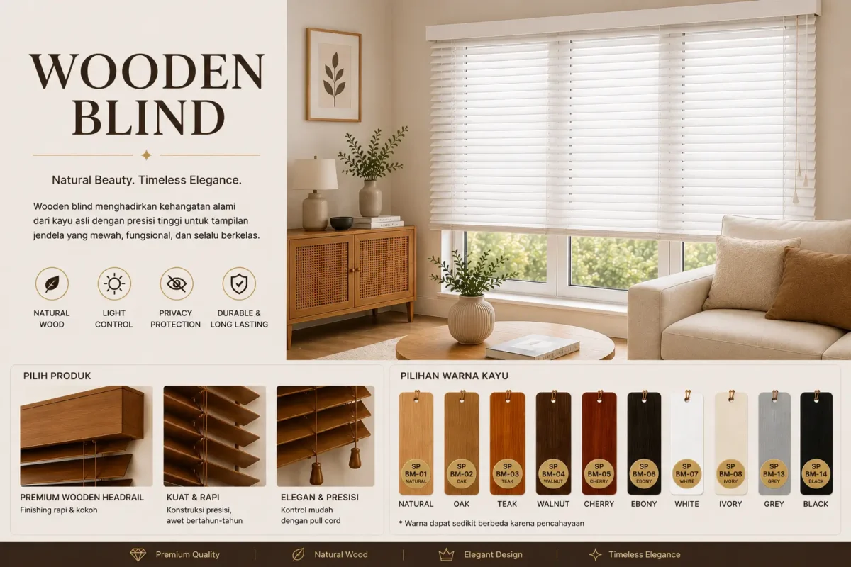 contoh warna wooden blind di cikupa