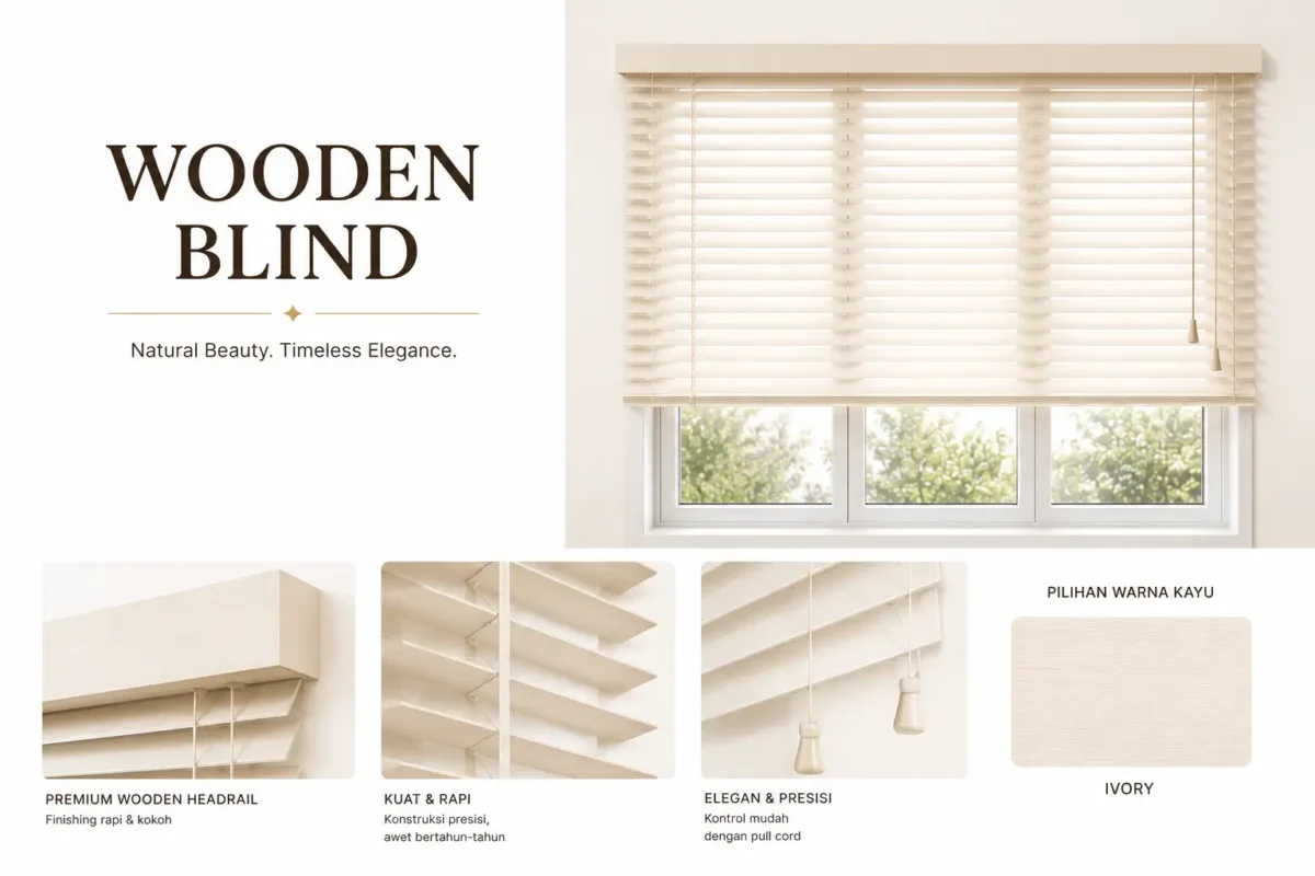 jual dan pasang wooden blind di bsd
