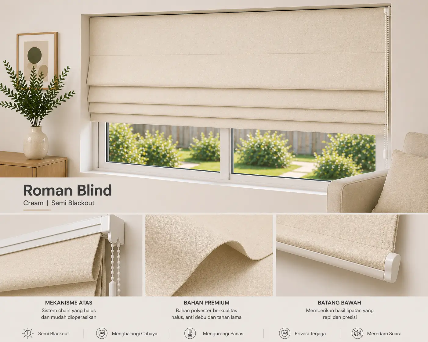 jual roman blind/shade di cikokol